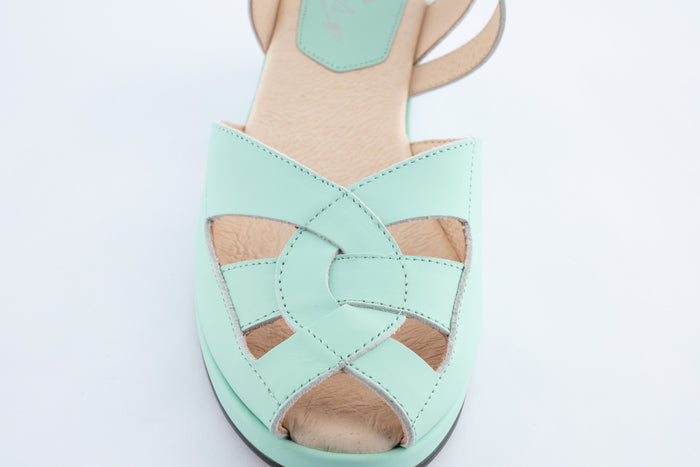 Edith  - Mint Green Leather