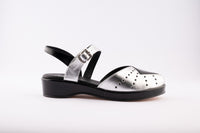 Flora - Black/Silver Leather