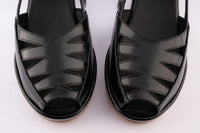 Hepburn - Shiny Black Leather