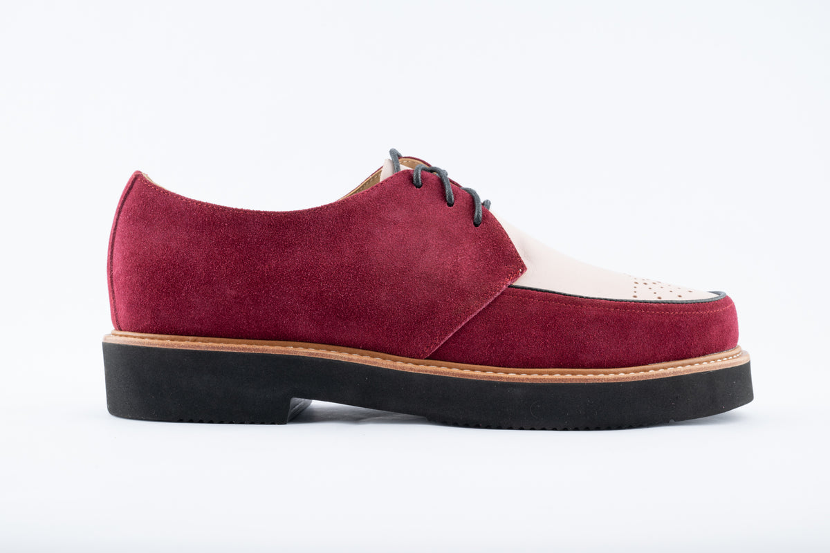 Sunburst Gibson - Burgundy Suede & Peach Leather