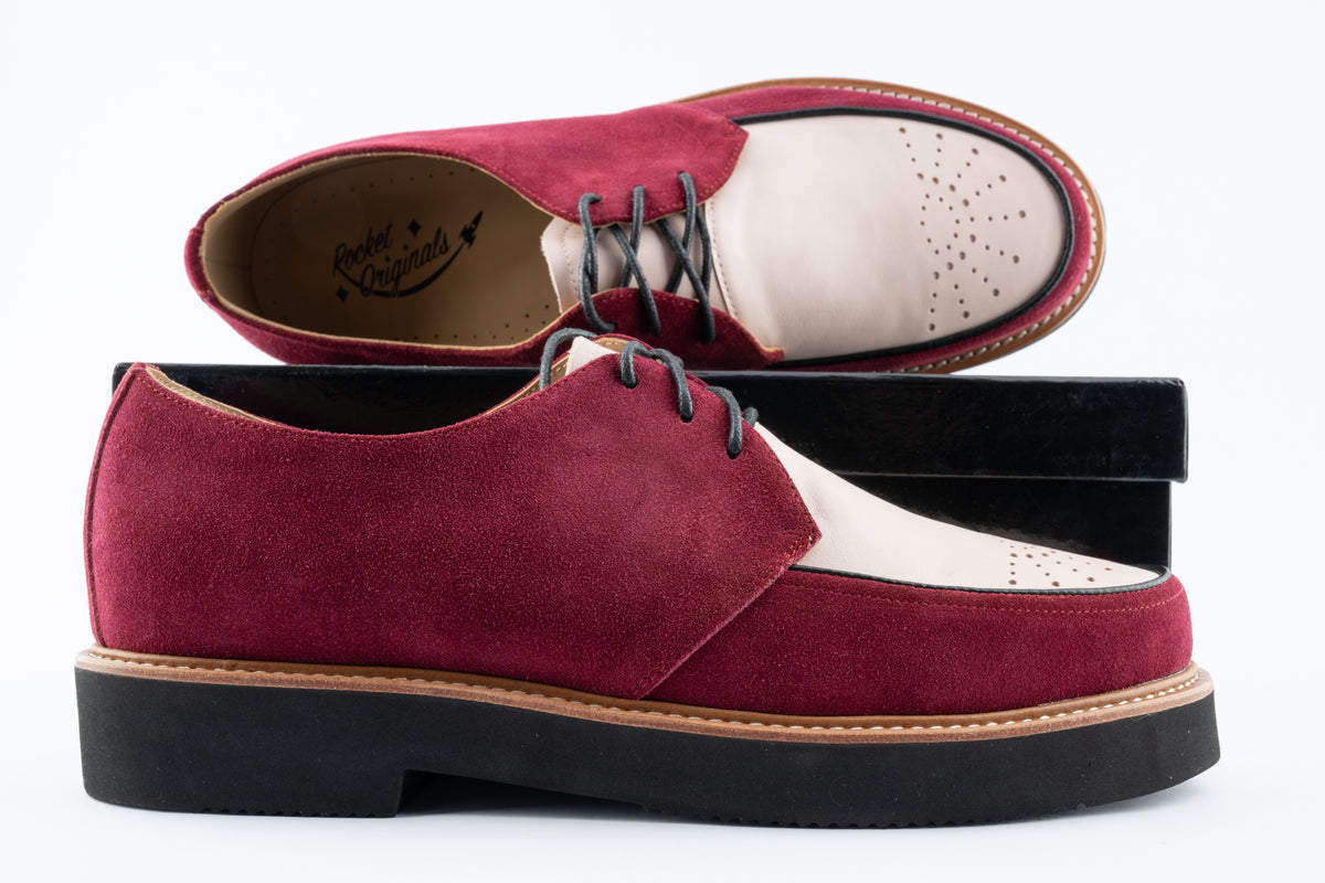 Sunburst Gibson - Burgundy Suede & Peach Leather