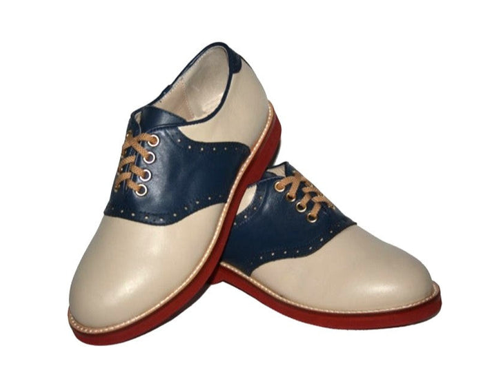 Saddle Shoe - Navy Blue/Cream - Narrow/Medium Width