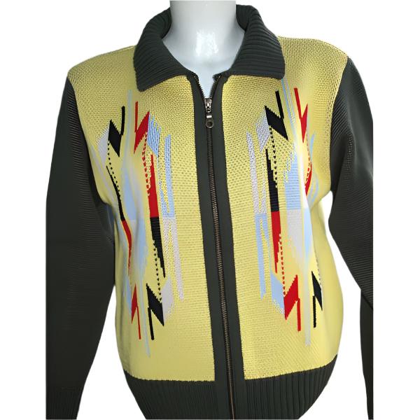 Chimayo Design Knitted Jacket - Lemon & Charcoal