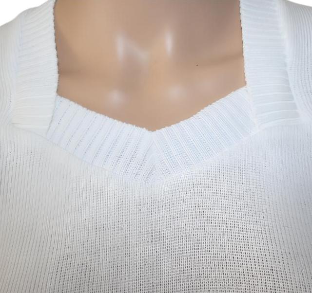 Sweetheart Neck Sweater - White