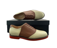 5-eyelet Saddle Shoe - Brown & Cream