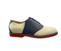 5-eyelet Saddle Shoe - Navy Blue & Cream