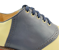 5-eyelet Saddle Shoe - Navy Blue & Cream