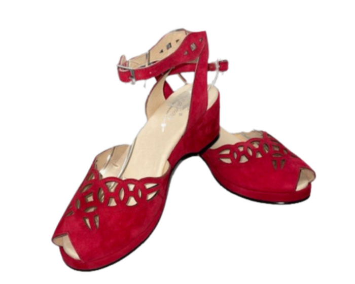 Ida - Cerise Red Suede