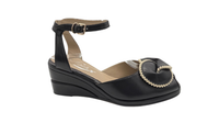 Paulette - Black with Cream Leather