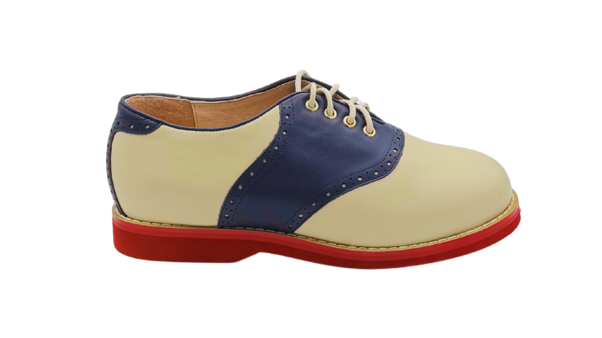 Ladies' Saddle Shoe - Navy and Cream