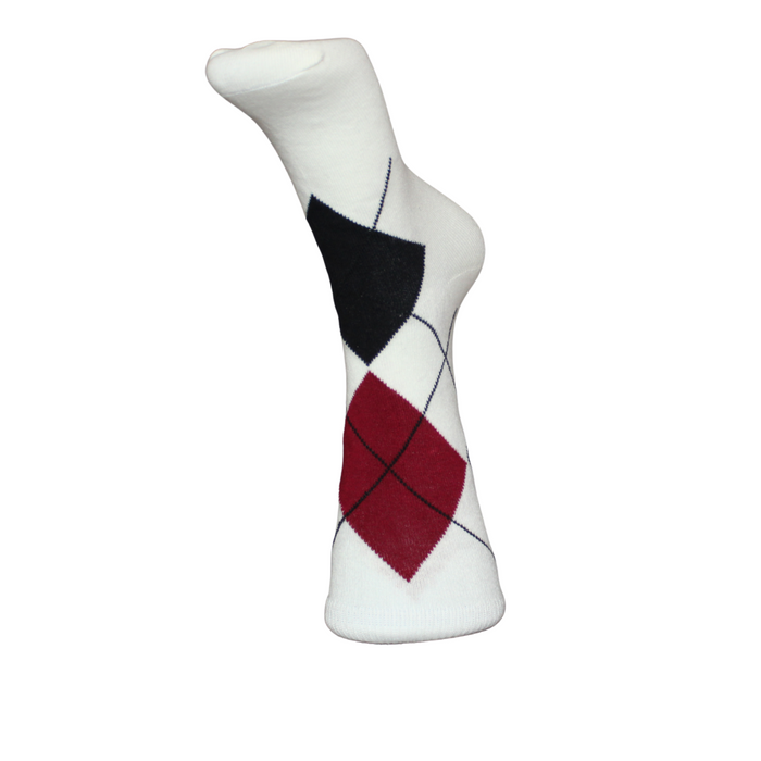 Argyle Socks - 3 Pairs - Green, Yellow and Cream