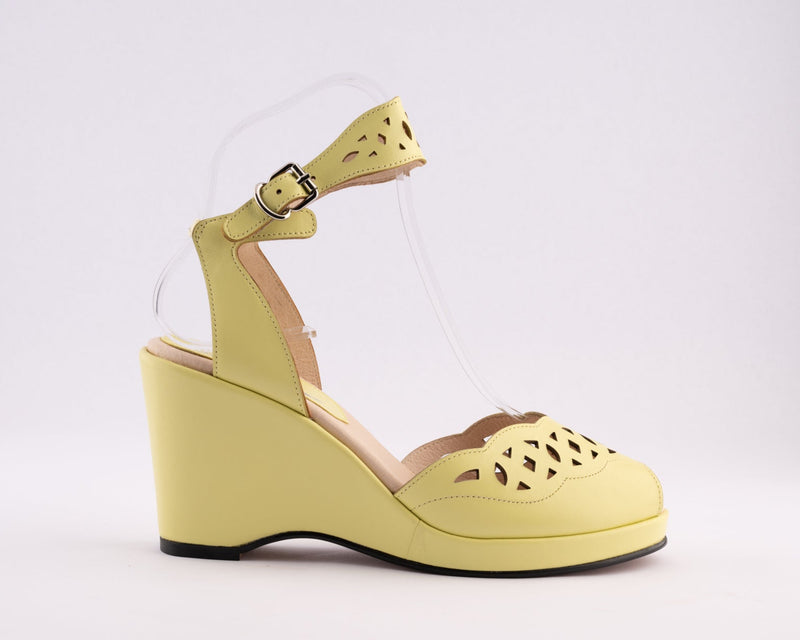 Sophia - Pale Yellow Leather