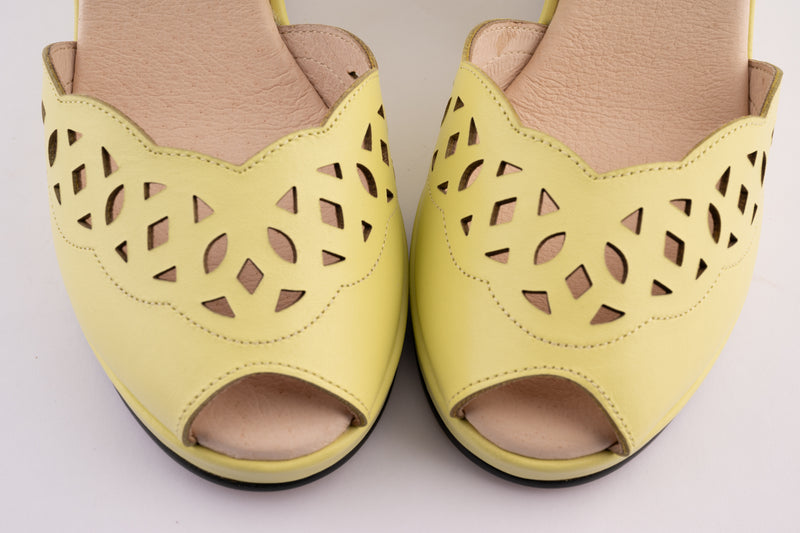 Sophia - Pale Yellow Leather