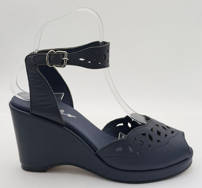 Sophia - Navy Blue Leather