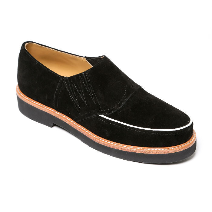 Piped Casual - Black Suede