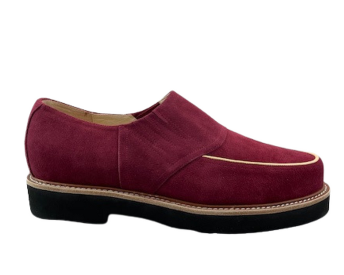 Piped Casual - Burgundy Suede