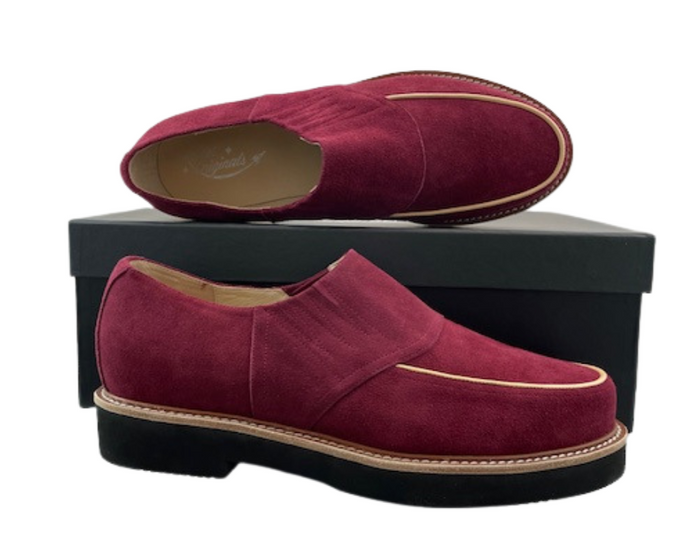 Piped Casual - Burgundy Suede
