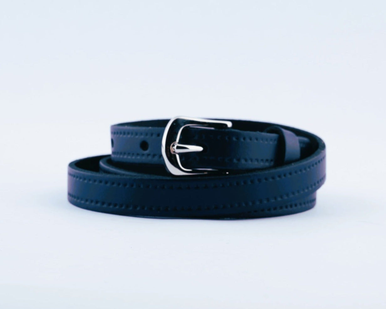 navy blue leather belt