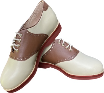 Saddle Shoe - Medium Width - Brown/Cream