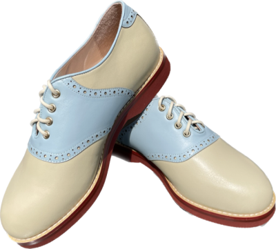 Saddle Shoe - Medium Width - Light Blue/Cream